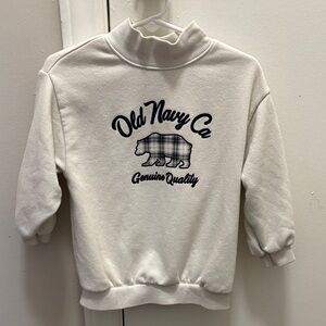 Old Navy Cream Sweatshirt with Plaid Bear Design